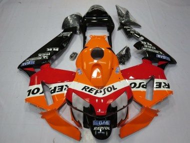 Billigste Honda CBR600RR Motorrad Verkleidung 2003-2004 - Orange Weiss Rot Glanzendes Schwarz OEM Stil Repsol
