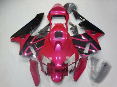 Billigste Honda CBR600RR Motorrad Verkleidung 2003-2004 - Rosa Glanzendes Schwarz