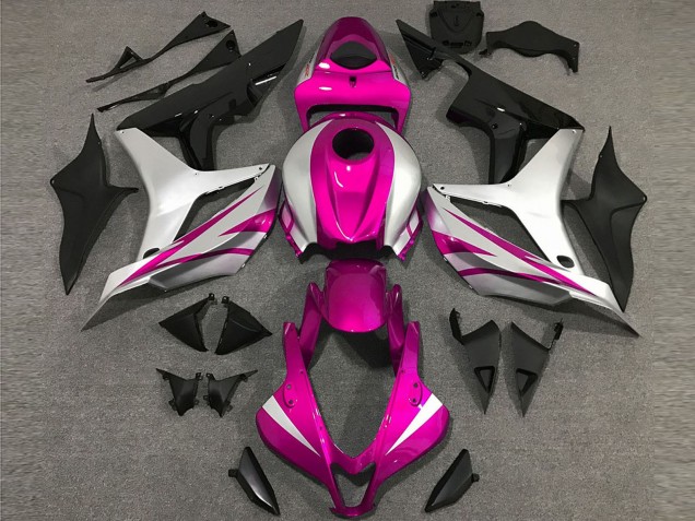 Billigste Honda CBR600RR Motorrad Verkleidung 2007-2008 - Silber Rosa Glanzendes Schwarz OEM Stil