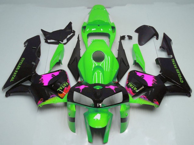 Billigste Honda CBR600RR Motorrad Verkleidung 2005-2006 - Rosa Spritzer on Grun