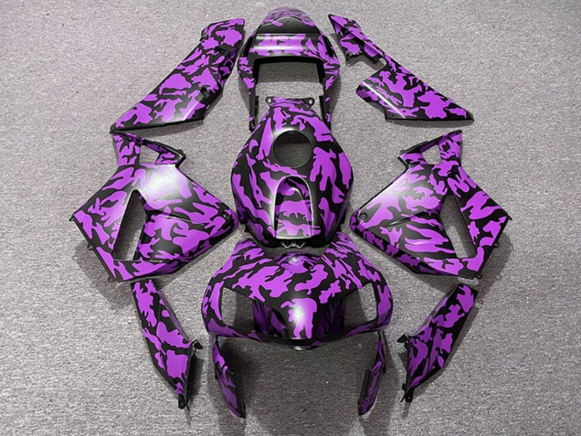 Billigste Honda CBR600RR Motorrad Verkleidung 2003-2004 - Lila Schwarz Camouflage