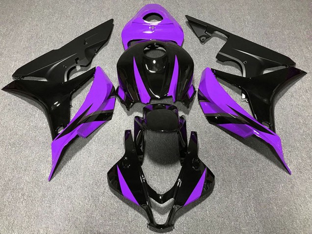 Billigste Honda CBR600RR Motorrad Verkleidung 2007-2008 - Lila Glanzendes Schwarz Matt Schwarz