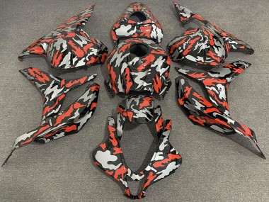 Billigste Honda CBR600RR Motorrad Verkleidung 2009-2012 - Rot Grau Camouflage