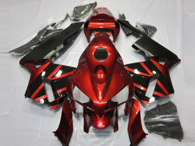 Billigste Honda CBR600RR Motorrad Verkleidung 2005-2006 - Rot Glanzendes Schwarz Design