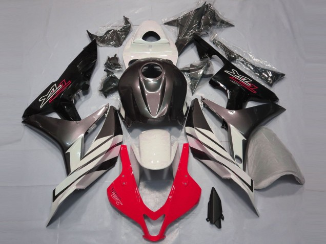 Billigste Honda CBR600RR Motorrad Verkleidung 2007-2008 - Weiss Rot Grau Glanzendes Schwarz