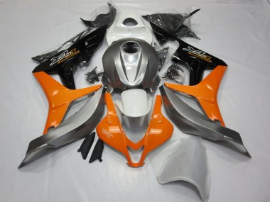 Billigste Honda CBR600RR Motorrad Verkleidung 2007-2008 - Silber Orange Glanzendes Schwarz