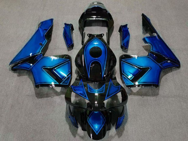 Billigste Honda CBR600RR Motorrad Verkleidung 2003-2004 - Blau Glanzendes Schwarz