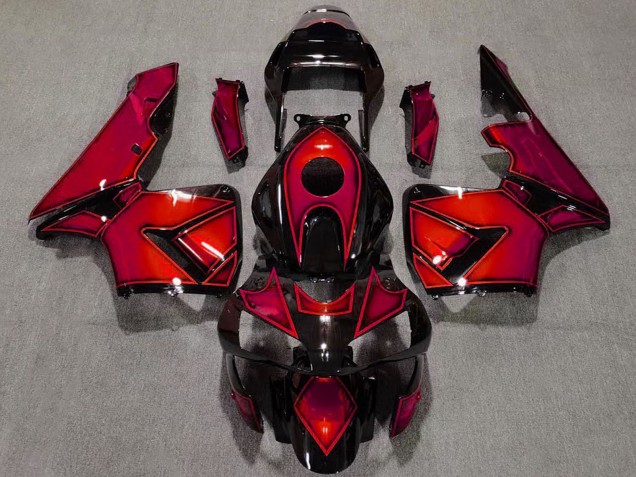 Billigste Honda CBR600RR Motorrad Verkleidung 2003-2004 - Rot Glanzendes Schwarz