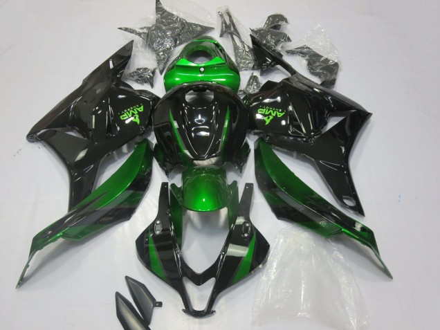 Billigste Honda CBR600RR Motorrad Verkleidung 2009-2012 - Grun Glanzendes Schwarz