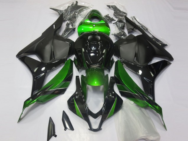 Billigste Honda CBR600RR Motorrad Verkleidung 2009-2012 - Grun Glanzendes Schwarz Matt Schwarz