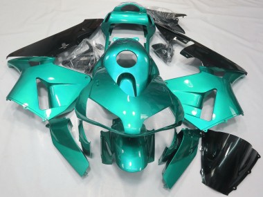Billigste Honda CBR600RR Motorrad Verkleidung 2003-2004 - Blau Grun Blau Glanzendes Schwarz