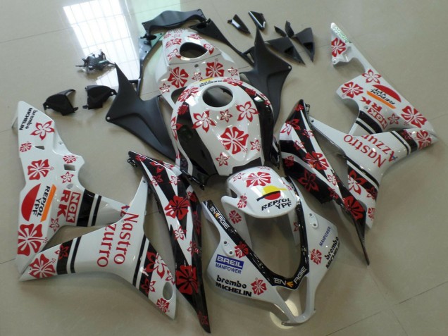 Billigste Honda CBR600RR Motorrad Verkleidung 2007-2008 - Weiss Rot Schwarz Nastro Azzurro