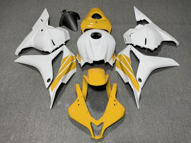 Billigste Honda CBR600RR Motorrad Verkleidung 2009-2012 - Weiss Gelb Streifen
