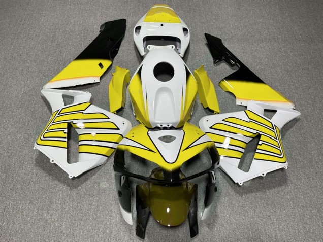 Billigste Honda CBR600RR Motorrad Verkleidung 2005-2006 - Gelb und Weiss Flugel