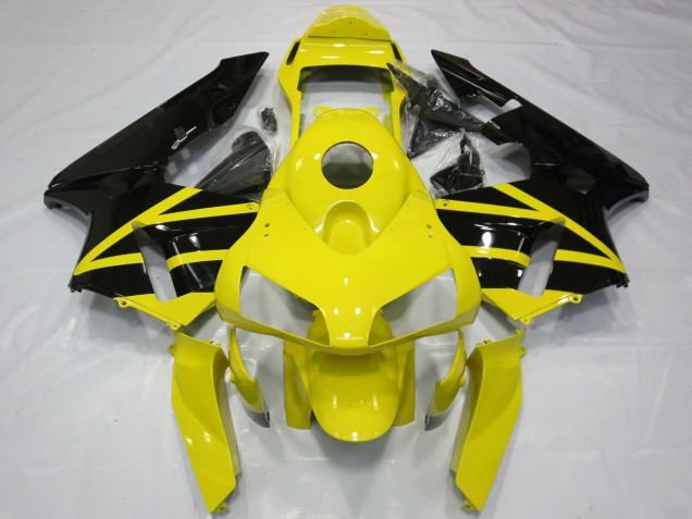 Billigste Honda CBR600RR Motorrad Verkleidung 2003-2004 - Gelb Glanzendes Schwarz OEM Stil
