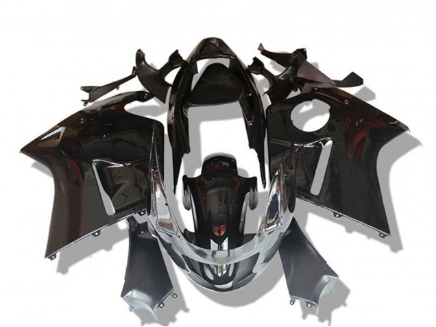 Billigste Honda CBR1100XX Blackbird Motorrad Verkleidung 1996-2007 - Glanzendes Schwarz Grau
