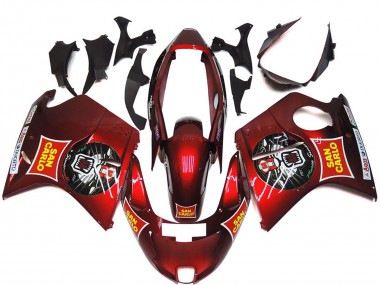 Billigste Honda CBR1100XX Blackbird Motorrad Verkleidung 1996-2007 - Rot Gelb San Carlo