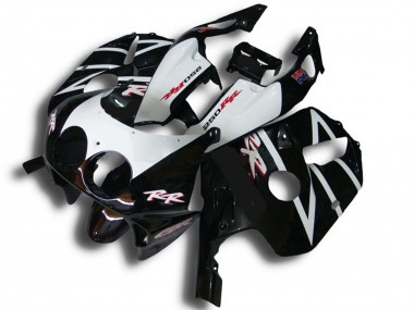Billigste Honda CBR250RR Motorrad Verkleidung 1990-1998 - Glanzendes Schwarz Weiss RR