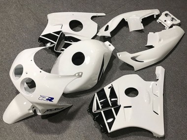 Billigste Honda CBR250RR Motorrad Verkleidung 1990-1998 - Weiss Glanzendes Schwarz