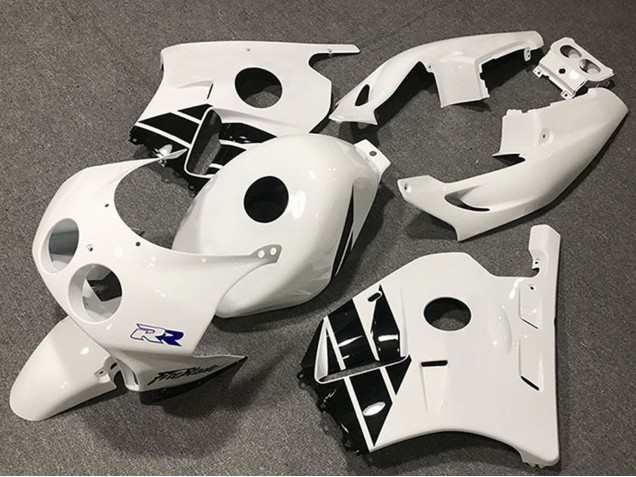 Billigste Honda CBR250RR Motorrad Verkleidung 1990-1998 - Weiss Glanzendes Schwarz