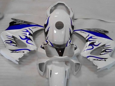 Billigste Honda VFR 800 Motorrad Verkleidung 2002-2013 - Weiss Blau Flamme