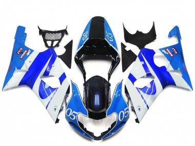 Billigste Suzuki GSXR 1000 Motorrad Verkleidung 2000-2002 - Blau Weiss Schwarz 05