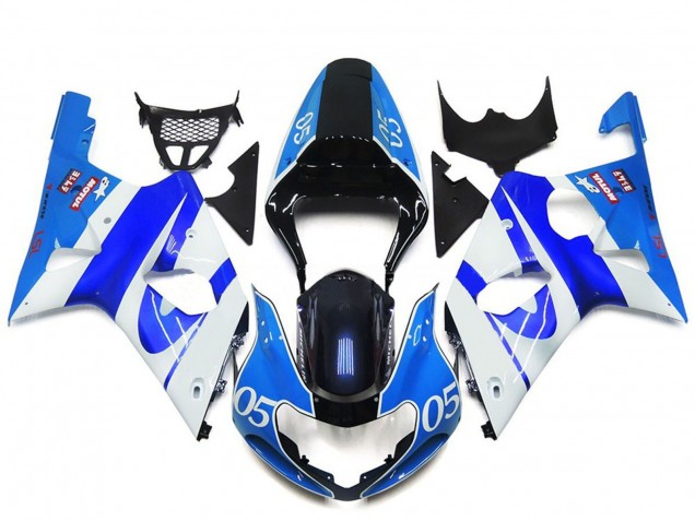Billigste Suzuki GSXR 1000 Motorrad Verkleidung 2000-2002 - Blau Weiss Schwarz 05