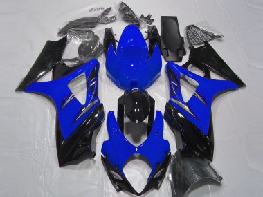 Billigste Suzuki GSXR 1000 Motorrad Verkleidung 2007-2008 - Blau Glanzendes Schwarz