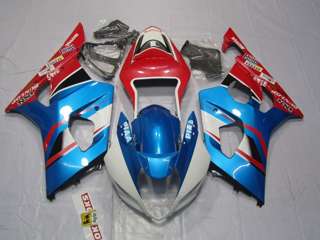 Billigste Suzuki GSXR 1000 Motorrad Verkleidung 2003-2004 - Rot Blau Weiss