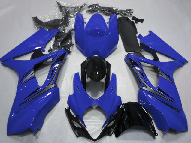 Billigste Suzuki GSXR 1000 Motorrad Verkleidung 2007-2008 - Blau Glanzendes Schwarz OEM Stil