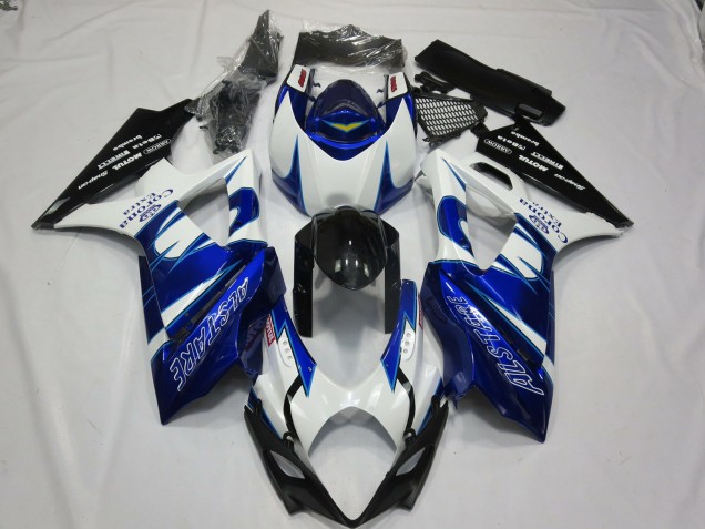 Billigste Suzuki GSXR 1000 Motorrad Verkleidung 2007-2008 - Weiss Blau Schwarz Corona Alstare