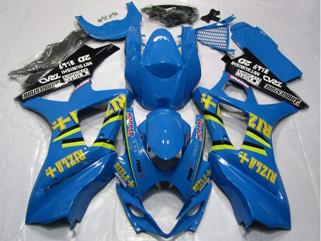 Billigste Suzuki GSXR 1000 Motorrad Verkleidung 2007-2008 - Blau Gold Schwarz Rizla