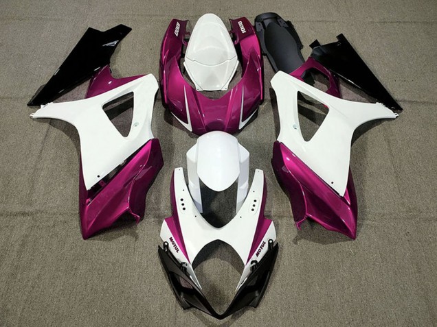 Billigste Suzuki GSXR 1000 Motorrad Verkleidung 2007-2008 - Weiss Rosa Schwarz