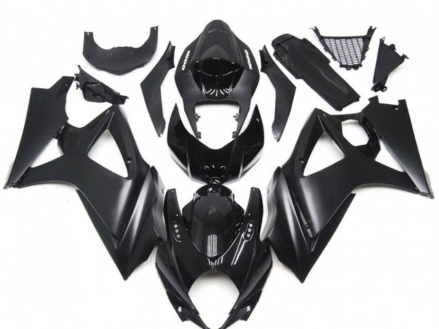 Billigste Suzuki GSXR 1000 Motorrad Verkleidung Kit 2007-2008 - Glanzendes Schwarz Matt Schwarz