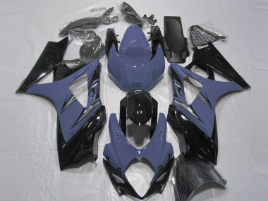 Billigste Suzuki GSXR 1000 Motorrad Verkleidung 2007-2008 - Dunkel Blau Glanzendes Schwarz