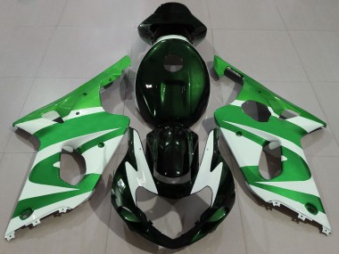 Billigste Suzuki GSXR 1000 Motorrad Verkleidung 2000-2002 - Grun Weiss Schwarz