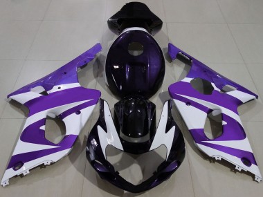 Billigste Suzuki GSXR 1000 Motorrad Verkleidung 2000-2002 - Lila Weiss Schwarz