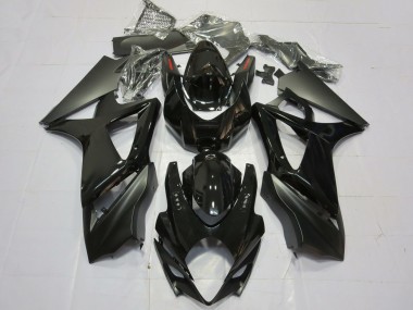 Billigste Suzuki GSXR 1000 Motorrad Verkleidung 2007-2008 - Glanzendes Schwarz Matt Schwarz Schlichtes