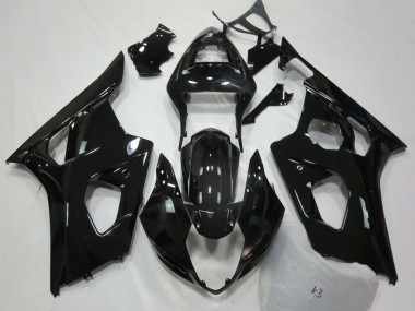 Billigste Suzuki GSXR 1000 Motorrad Verkleidung 2003-2004 - Glanzendes Schwarz