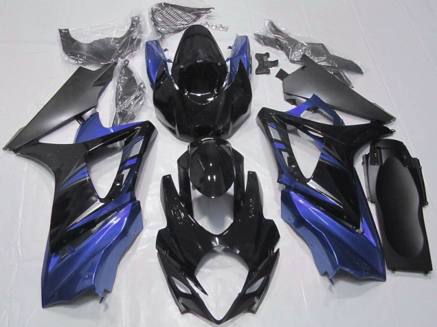 Billigste Suzuki GSXR 1000 Motorrad Verkleidung 2007-2008 - Glanzendes Schwarz Blau