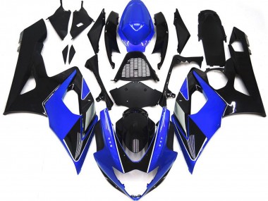 Billigste Suzuki GSXR 1000 Motorrad Verkleidung 2005-2006 - Blau Glanzendes Schwarz