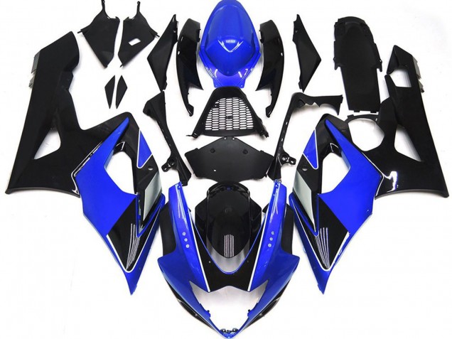 Billigste Suzuki GSXR 1000 Motorrad Verkleidung 2005-2006 - Blau Glanzendes Schwarz