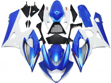 Billigste Suzuki GSXR 1000 Motorrad Verkleidung 2005-2006 - Weiss Blau
