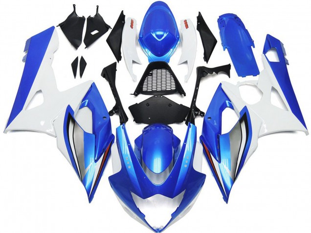 Billigste Suzuki GSXR 1000 Motorrad Verkleidung 2005-2006 - Weiss Blau