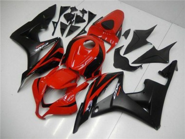 Billigste Honda CBR600RR Motorrad Verkleidung 2007-2008 - Rot Matt Schwarz mit Aufkleber