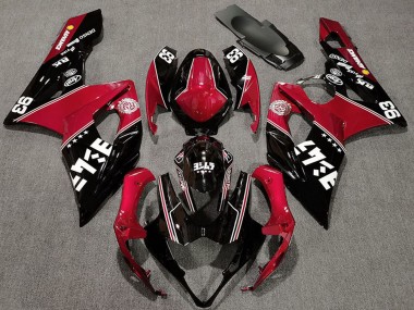 Billigste Suzuki GSXR 1000 Motorrad Verkleidung 2005-2006 - Rot Glanzendes Schwarz Weiss