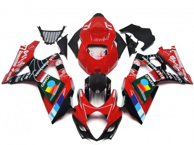 Billigste Suzuki GSXR 1000 Motorrad Verkleidung 2007-2008 - Rot Schwarz Blau Weiss Gelb