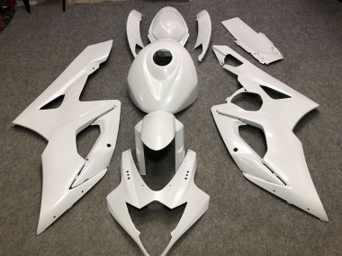 Billigste Suzuki GSXR 1000 Motorrad Verkleidung 2005-2006 - Glanzendes Weiss Schlichtes