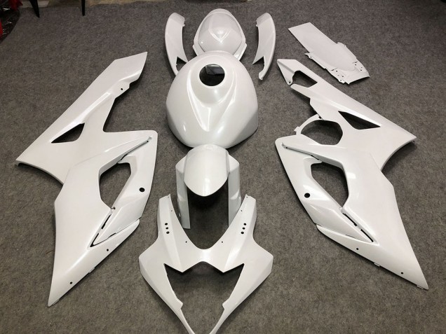 Billigste Suzuki GSXR 1000 Motorrad Verkleidung 2005-2006 - Glanzendes Weiss Schlichtes