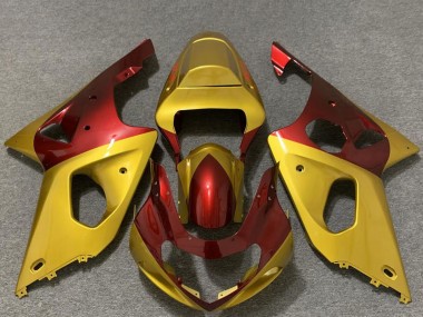Billigste Suzuki GSXR 1000 Motorrad Verkleidung 2000-2002 - Gold Rot